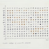 Julie Mehretu, Timeline Analysis of Character Behavior, 1997, Ink on mylar, 5 x 5.75 inches/12,7 x 14,6 cm, Private Collection, Photo: Erma Estwick © Julie Mehretu